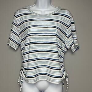 Veronica Beard Striped Blue and White Top